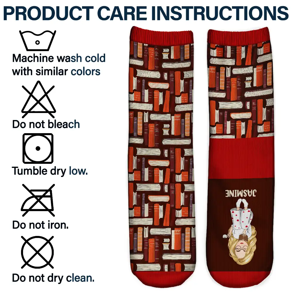 Custom Tube Socks for Women - Personalized Gift for Book Lovers - Image 6
