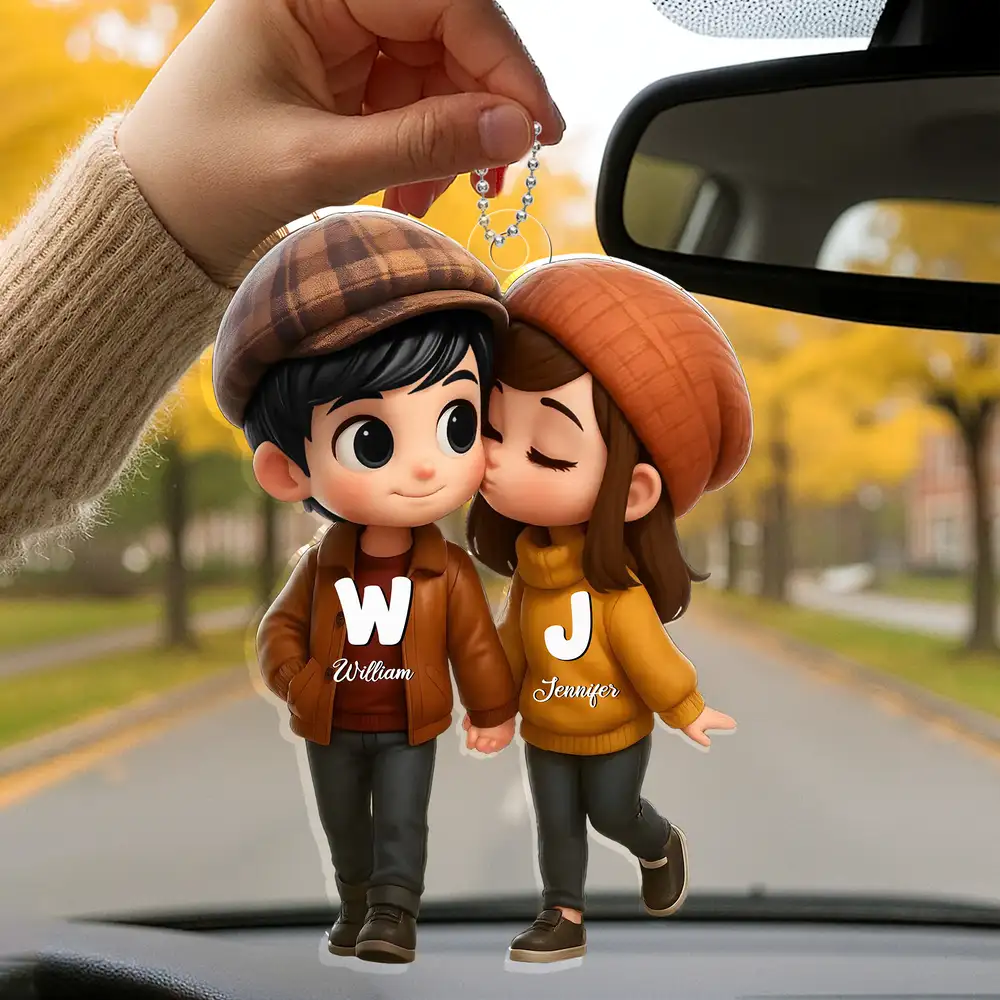 Personalized Couple's Acrylic Car Hanger β A Perfect Gift for Lovers - Image 2