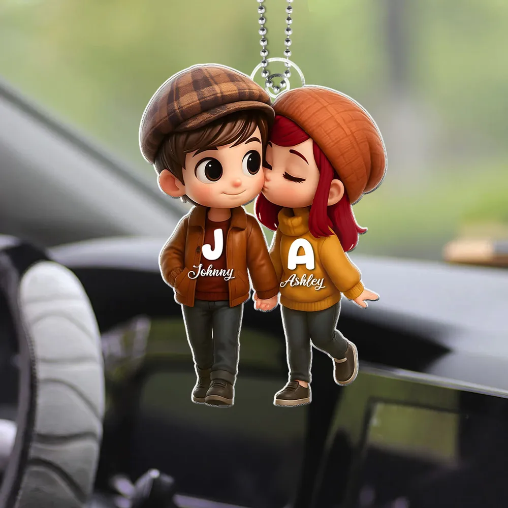 Personalized Couple's Acrylic Car Hanger β A Perfect Gift for Lovers - Image 3