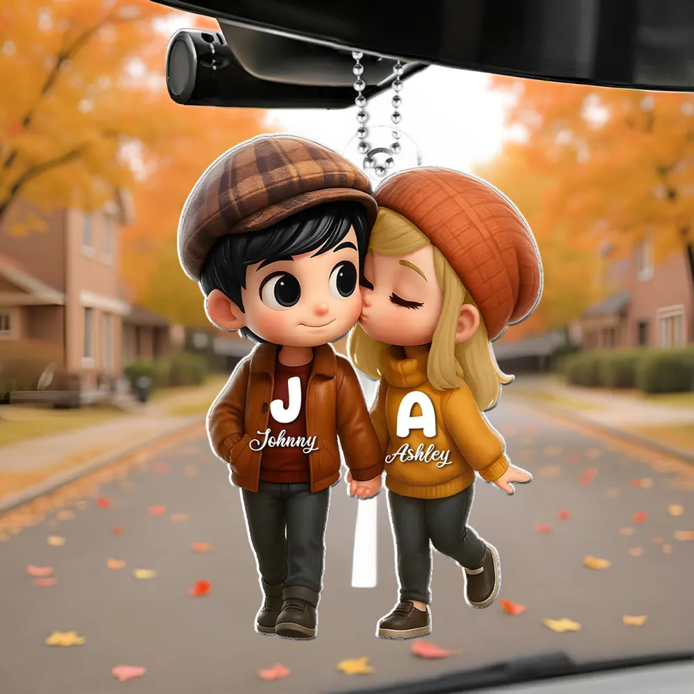 Personalized Couple's Acrylic Car Hanger β A Perfect Gift for Lovers - Image 4