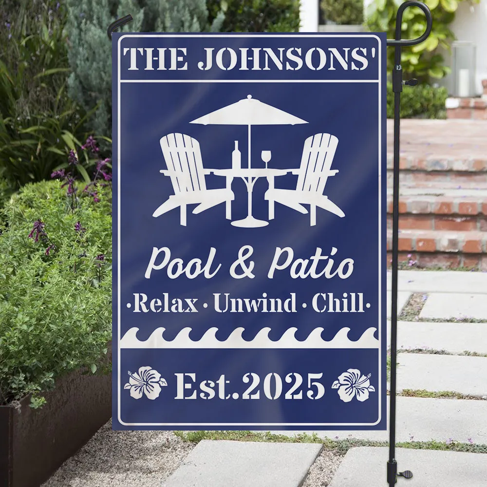 Personalized Backyard Oasis Garden Flag – Relax Unwind Chill Summer Gift for Family - Image 5