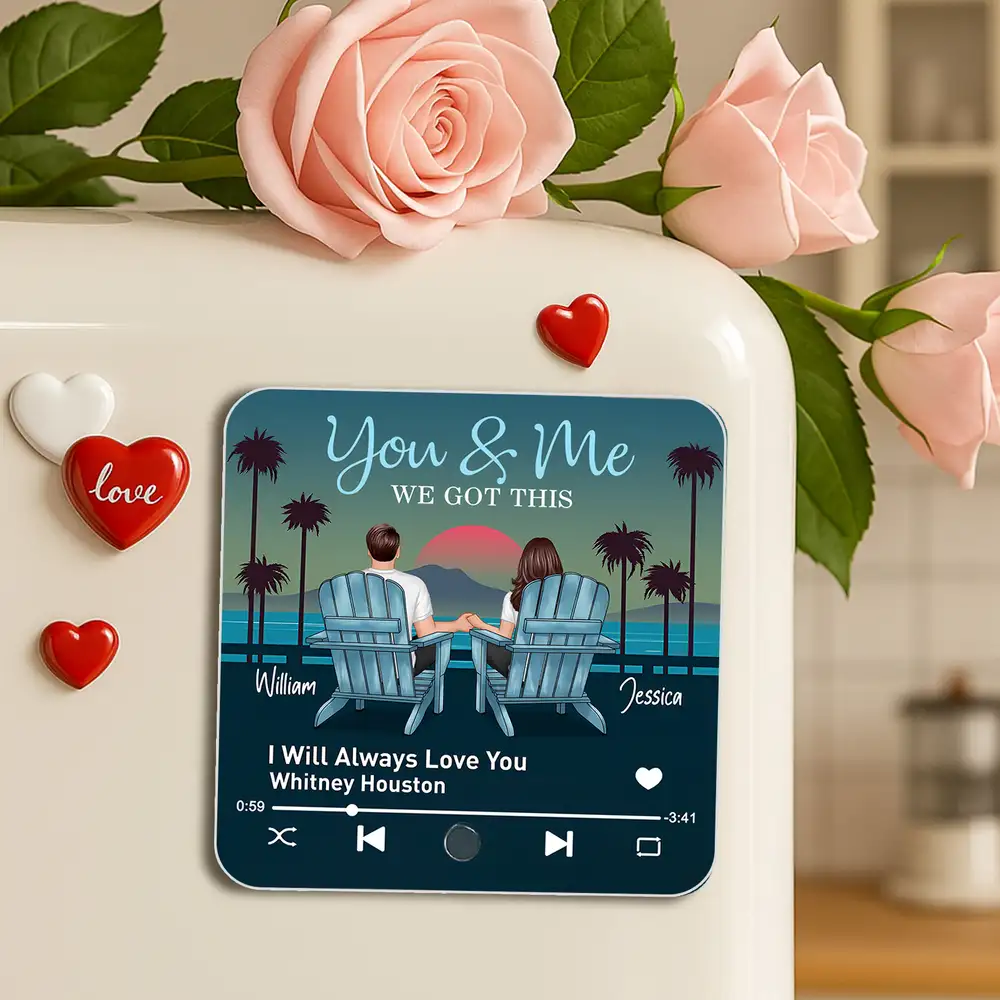 You & Me We Got This – Personalized Sunset Beach Poster for Couples, Romantic Gift for Anniversary or Valentine’s Day - Image 4