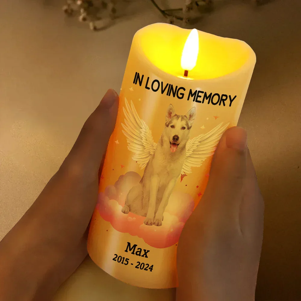 Eternal Light - Personalized Pet or Loved One Memorial Flameless LED Candle with "Your Light Will Always Shine in My Heart" Design - Image 5