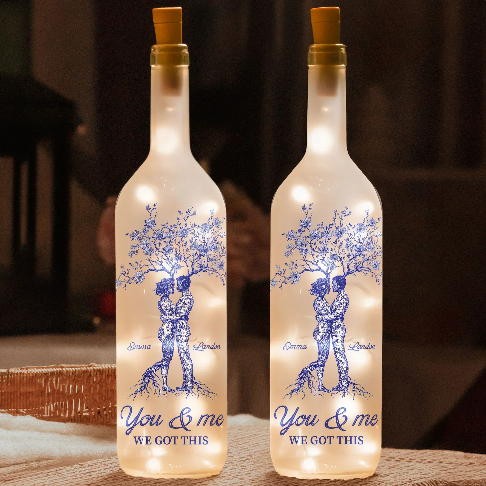 “You & Me, We Got This” Bottle Lamp – Custom Gift for Lovers, Personalized Home Décor - Image 4