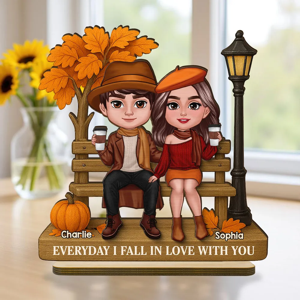 “Everyday I Fall in Love with You” Wooden Plaque – Custom Gift for Couples or Lovers - Image 9