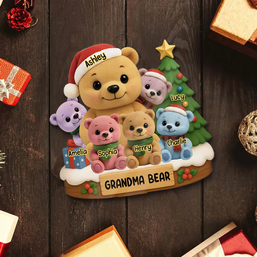 “Grandma Bear” Personalized Acrylic Ornament – Custom Holiday Gift for Grandma with Cute Bears - Image 5