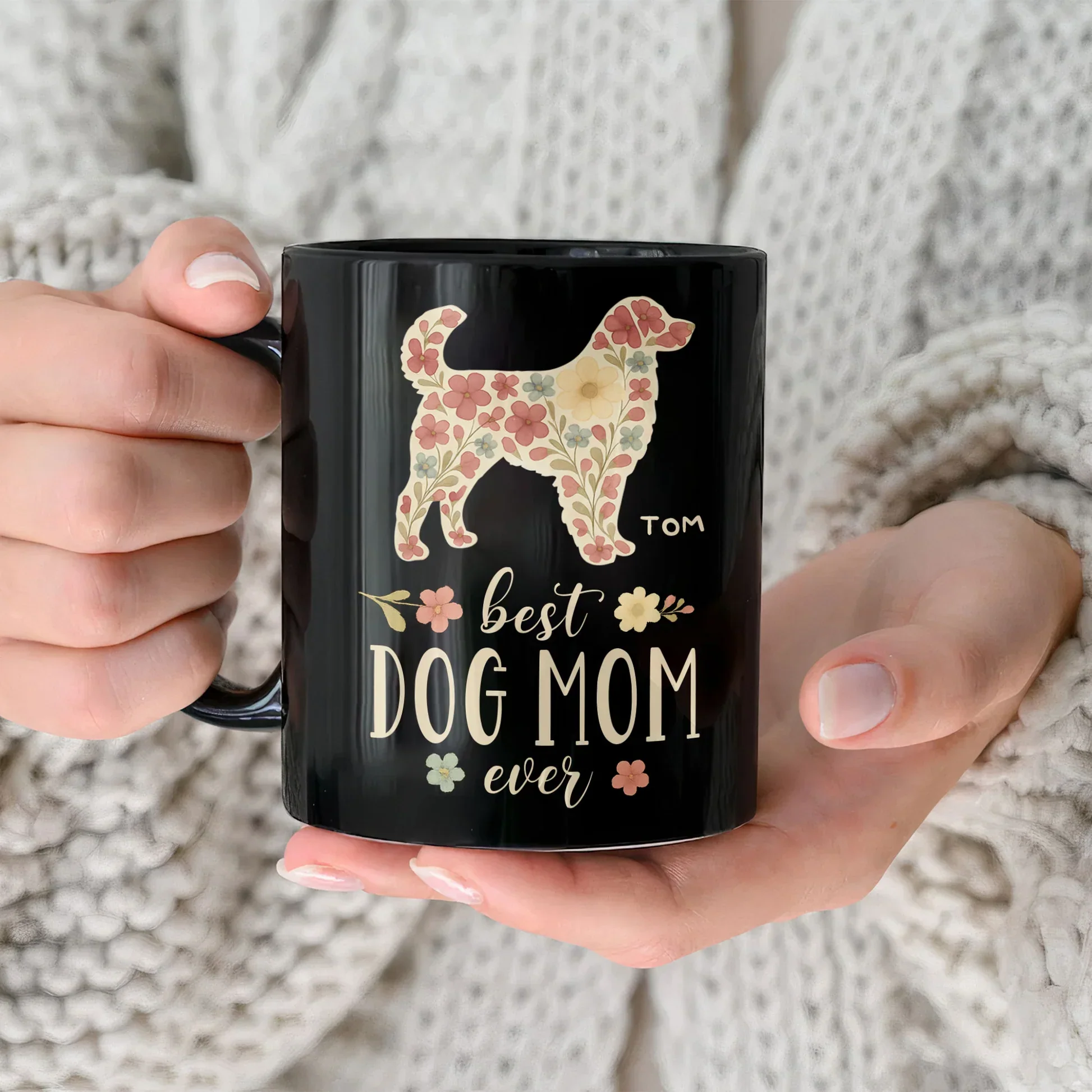 Best Dog Mom Ever Floral - Personalized Mug - Image 2