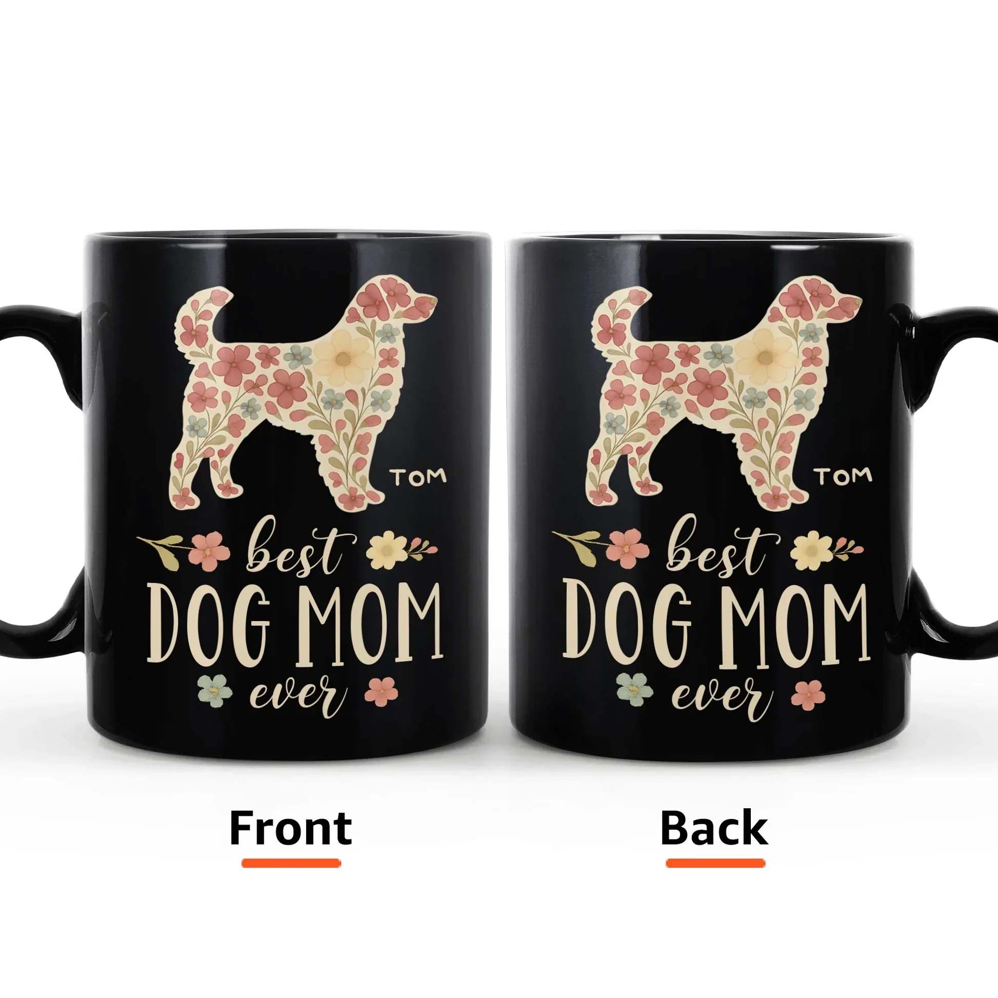 Best Dog Mom Ever Floral - Personalized Mug - Image 4