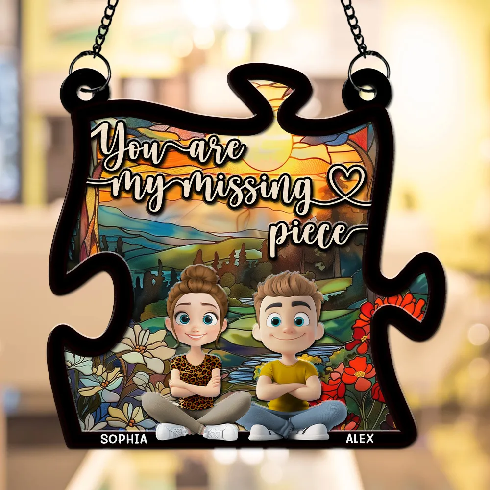 You Are My Missing Piece – Personalized Wood and Acrylic Puzzle Ornament, Romantic Gift for Couple or Lover - Image 5