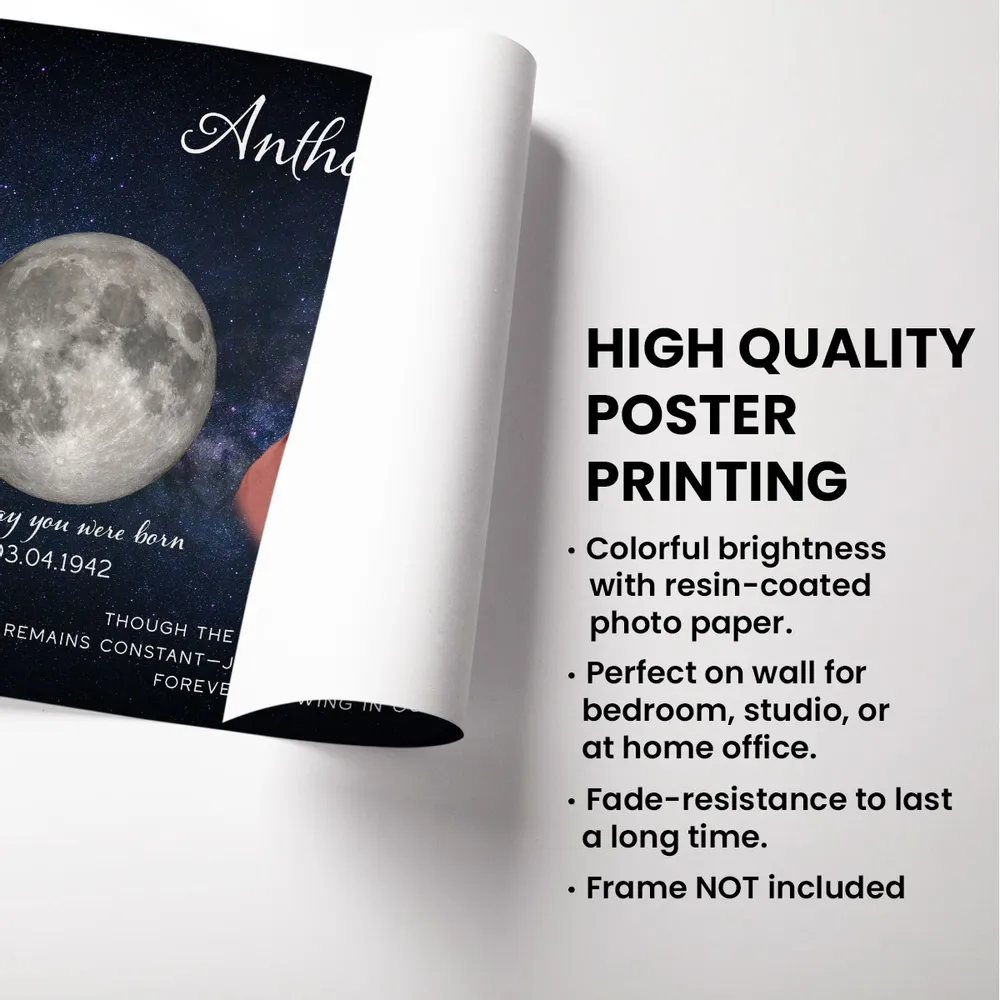 Poster – Personalized Moon Phase Memorial Print “Love You to the Moon & Back” - Image 7
