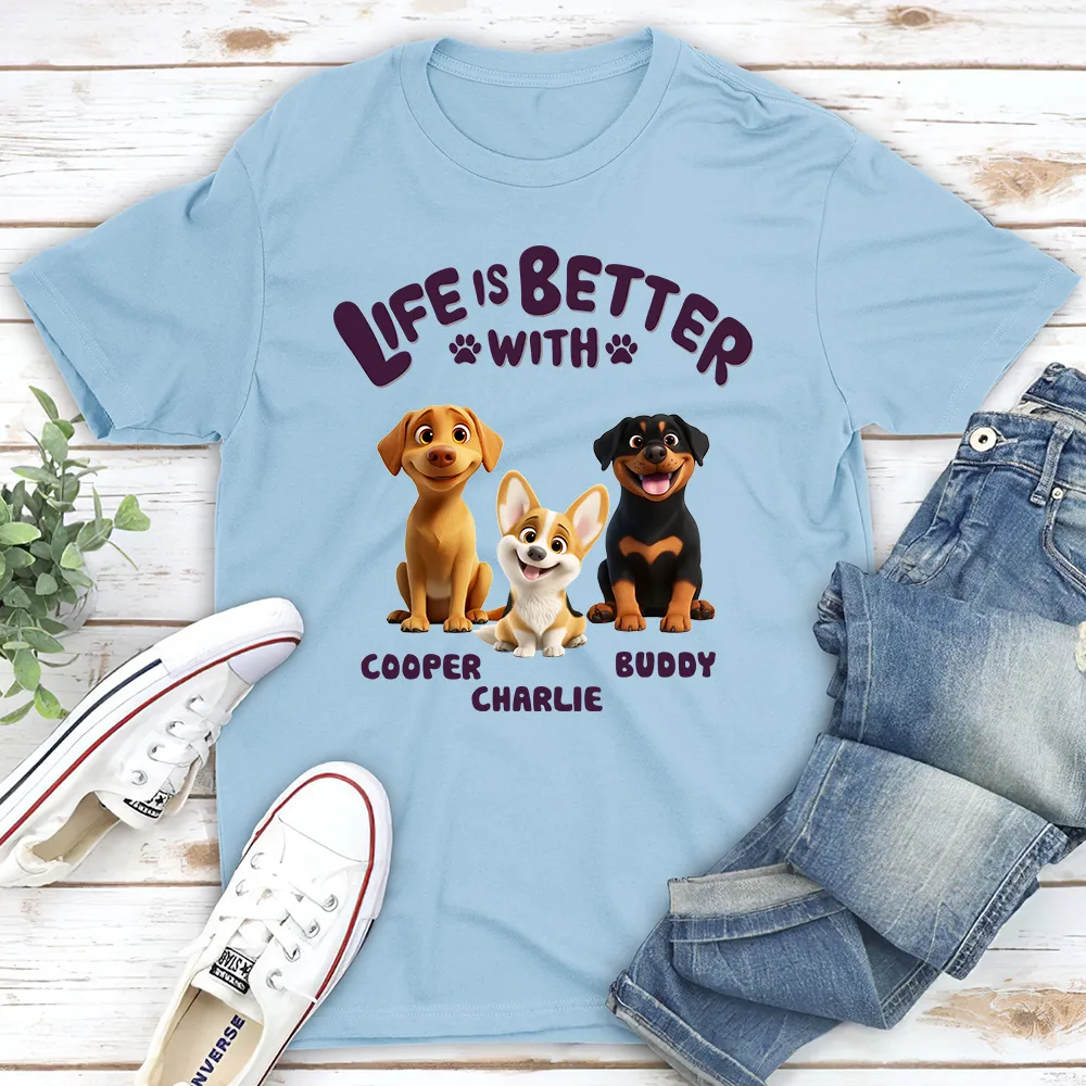 Classic Tee with Fun Dog Print, Comfortable and Versatile, Perfect for Dog Owners - Image 4
