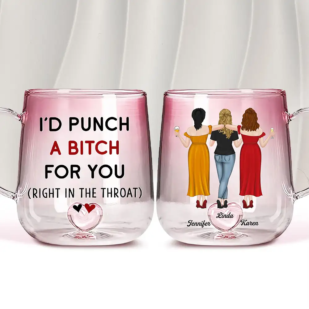 Best Friends Forever – Custom Gradient Glass Mug for Sisters and Best Friends with Fun Quote
