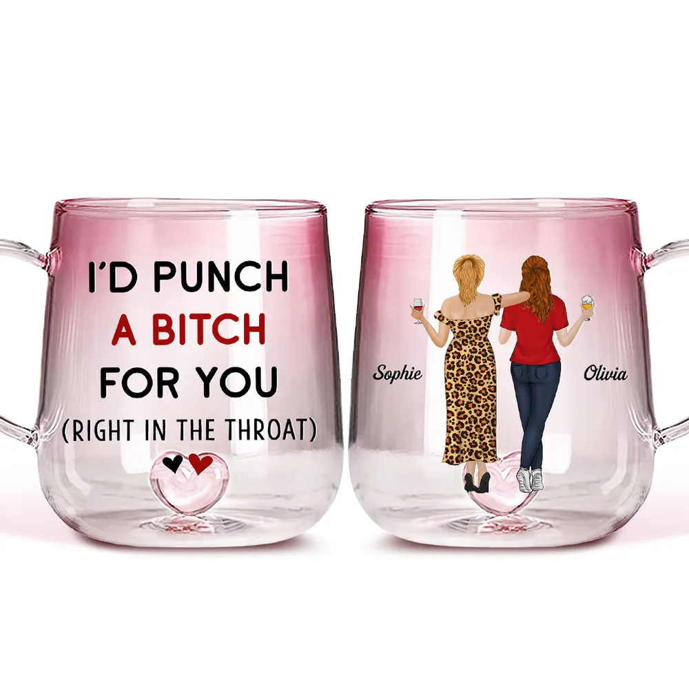 Best Friends Forever – Custom Gradient Glass Mug for Sisters and Best Friends with Fun Quote - Image 2