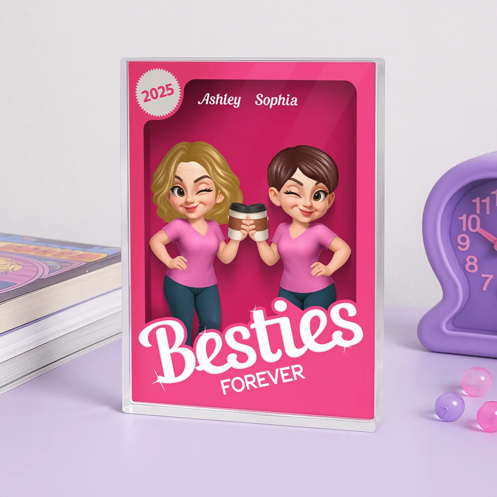 “Besties Forever” Personalized Acrylic Block Plaque – Cute Gift for Besties - Image 5