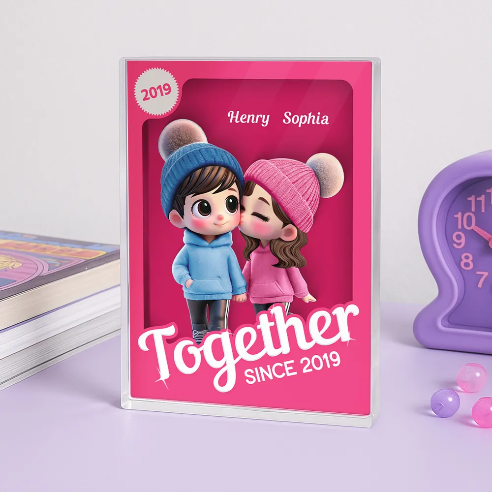 Custom Cartoon Couple Acrylic Plaque β Personalized Anniversary Gift - Image 4