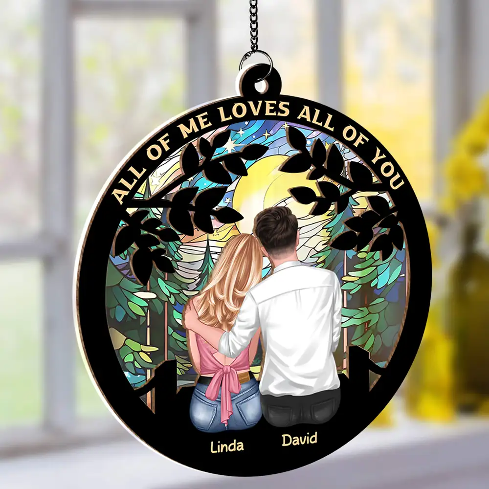 God Knew I Needed You Sunset Lake Wood and Acrylic Layered Ornament – Romantic Gift for Couples - Image 2
