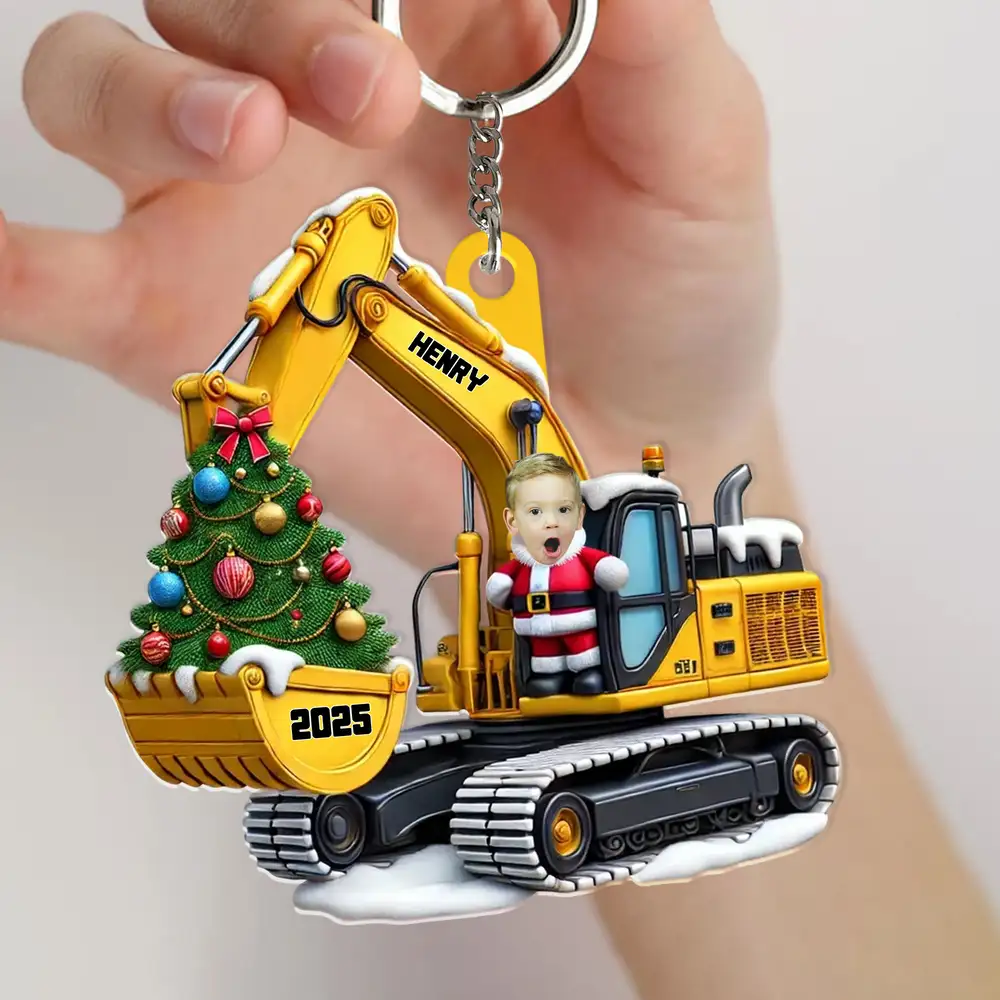 Personalized Funny Construction Car Hanger - Custom Name Ornament Gift - Image 2